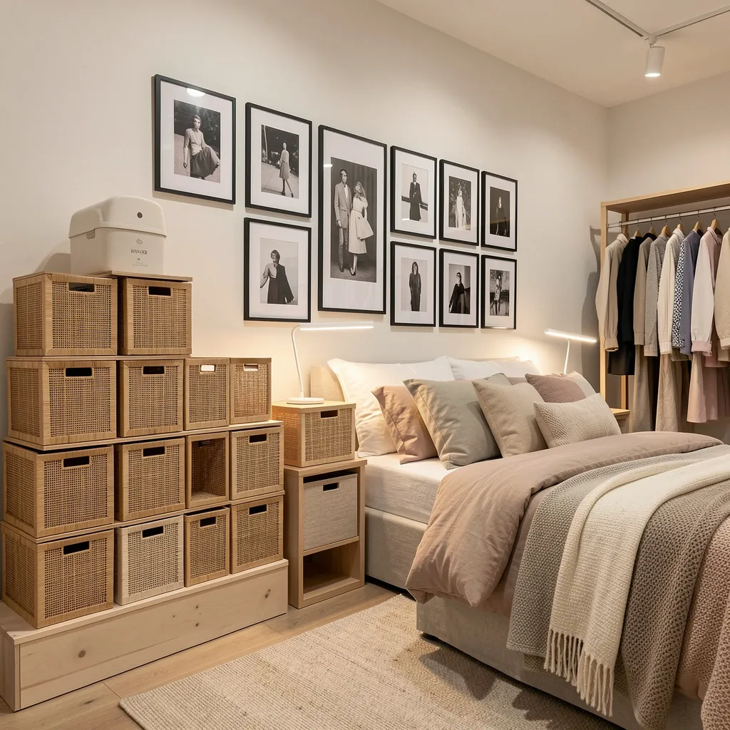 Dorm room after styling with decor