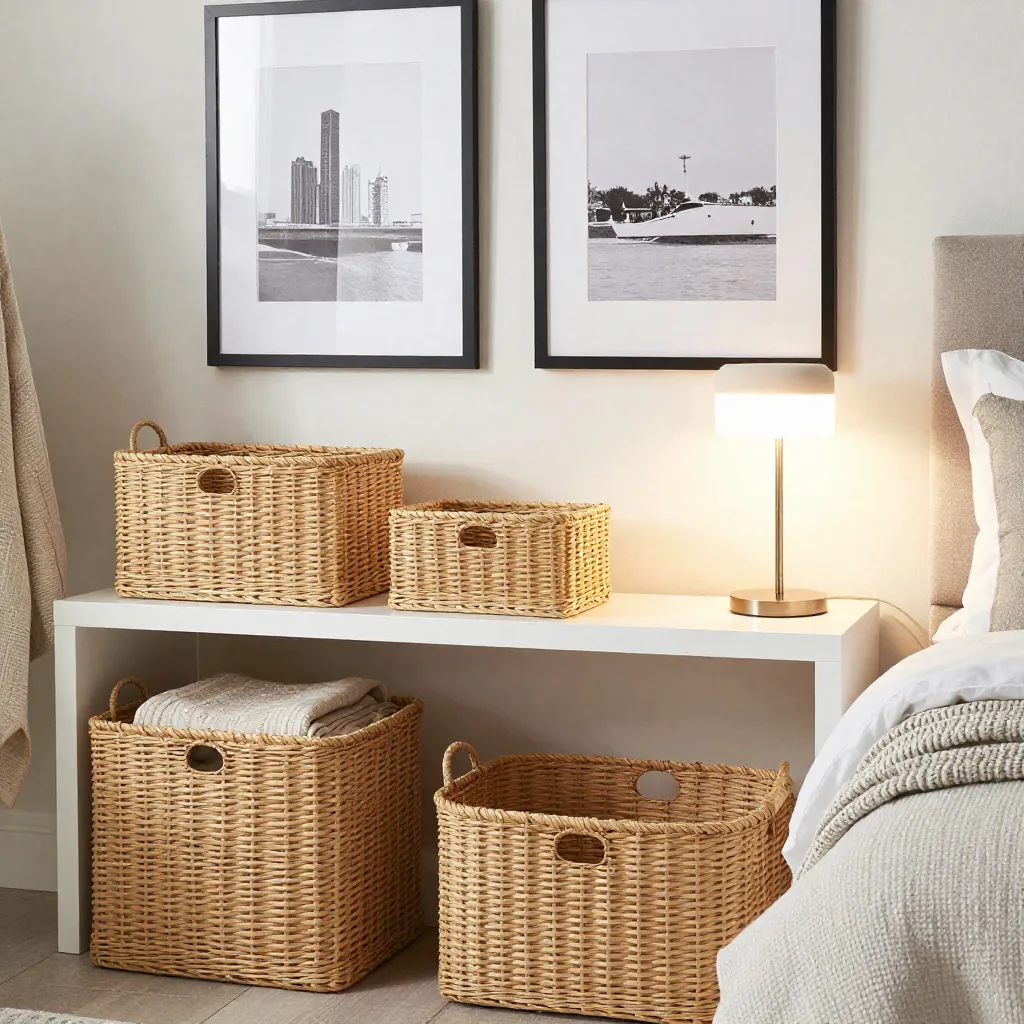 Cozy bed setup with pillows
